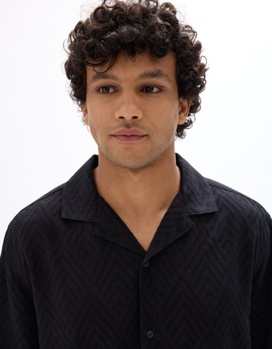 camisa jacquard de corte regular