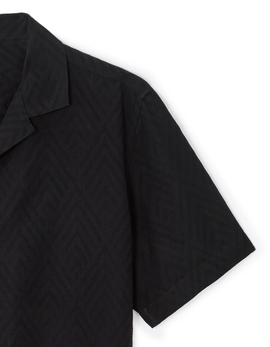 camisa jacquard de corte regular
