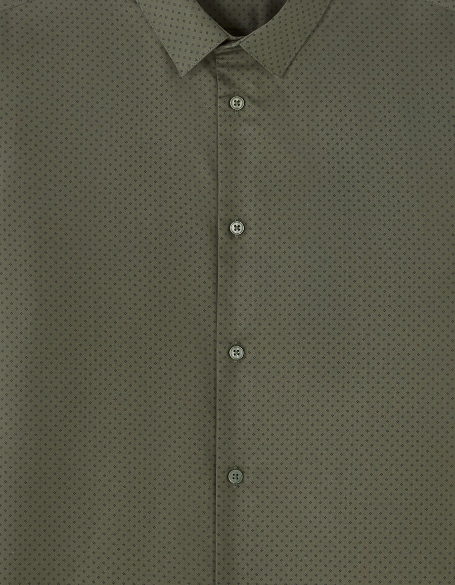 camisa microestampada de corte regular 100 algodón