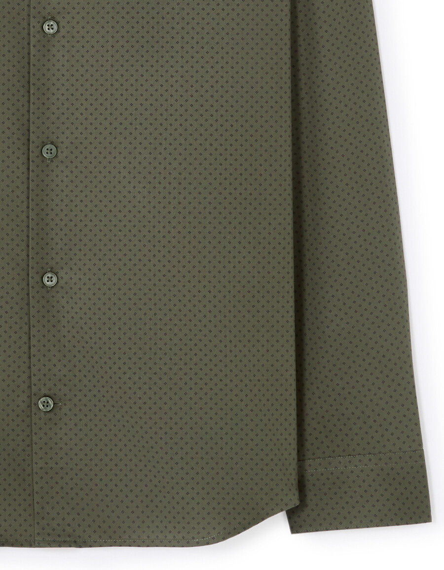 camisa microestampada de corte regular 100 algodón