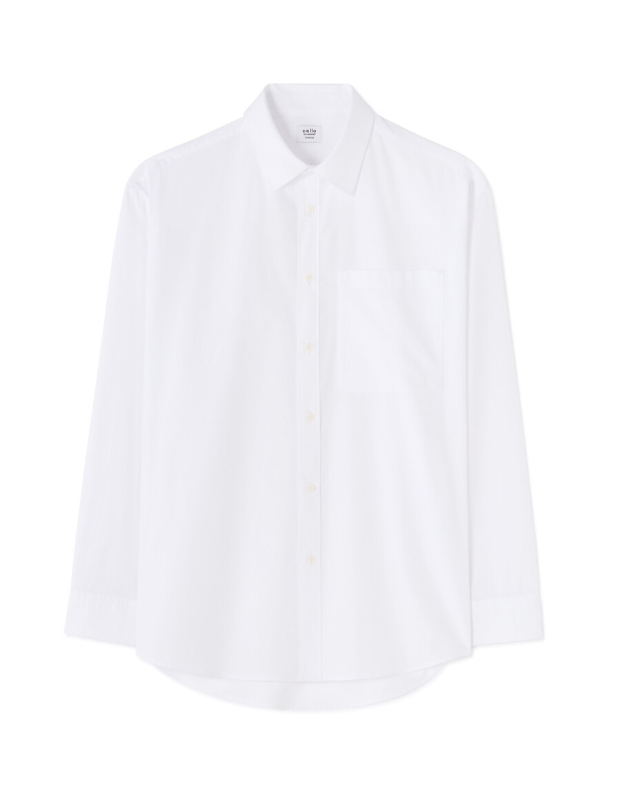 camisa de popelina de algodón lisa de gran tamaño