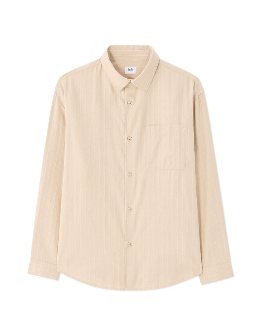 camisa holgada de algodón tencel a rayas