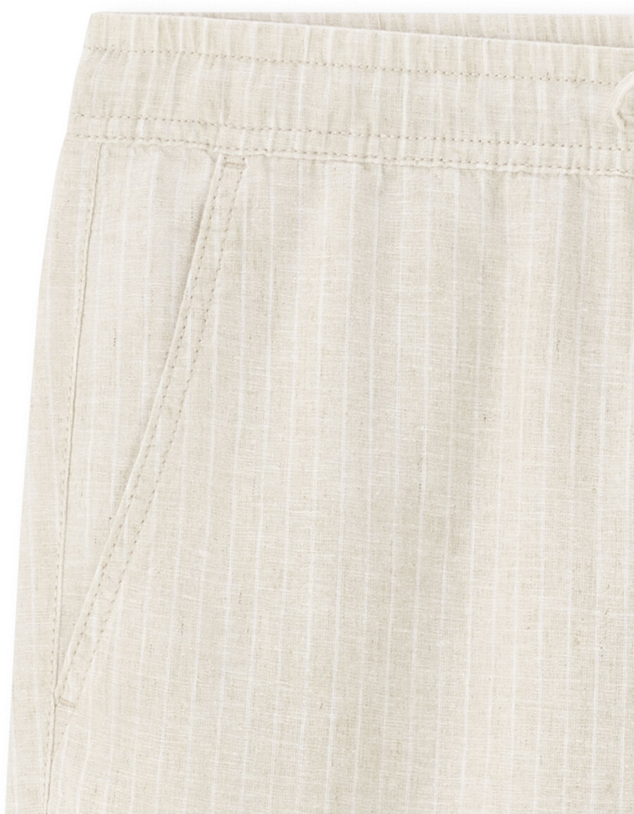 bermudas de lino y algodón a rayas