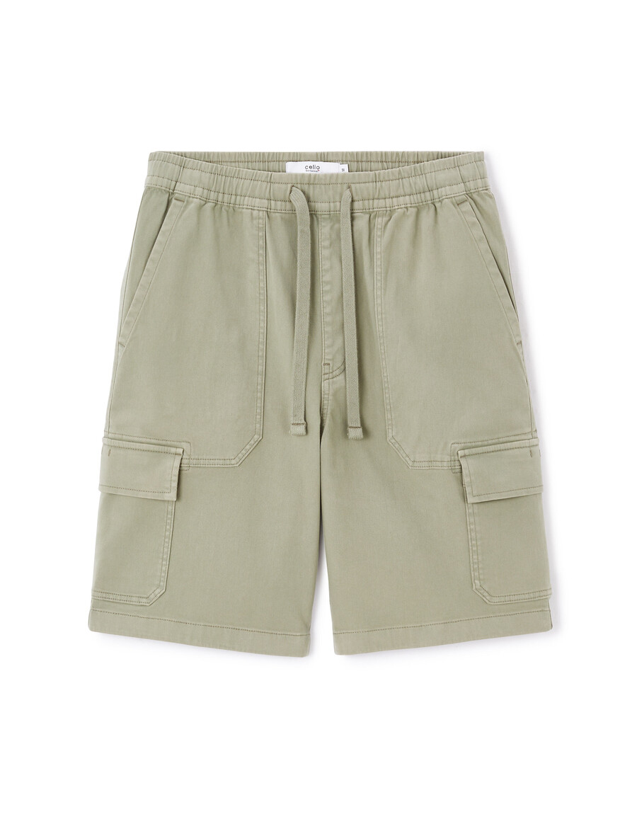 bermudas cargo de algodón elástico