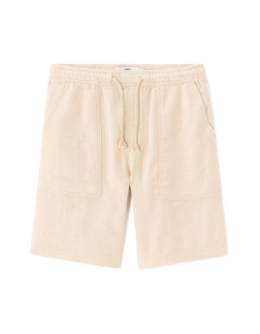 bermudas de jacquard a rayas 100 algodón