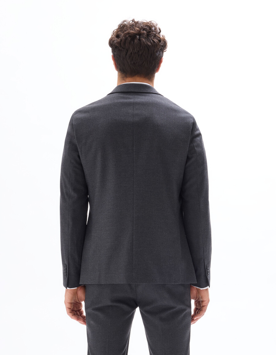 chaqueta de traje de franela de corte entallado