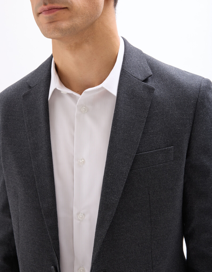 chaqueta de traje de franela de corte entallado