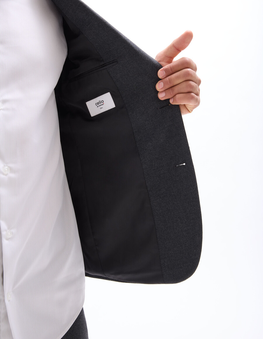 chaqueta de traje de franela de corte entallado