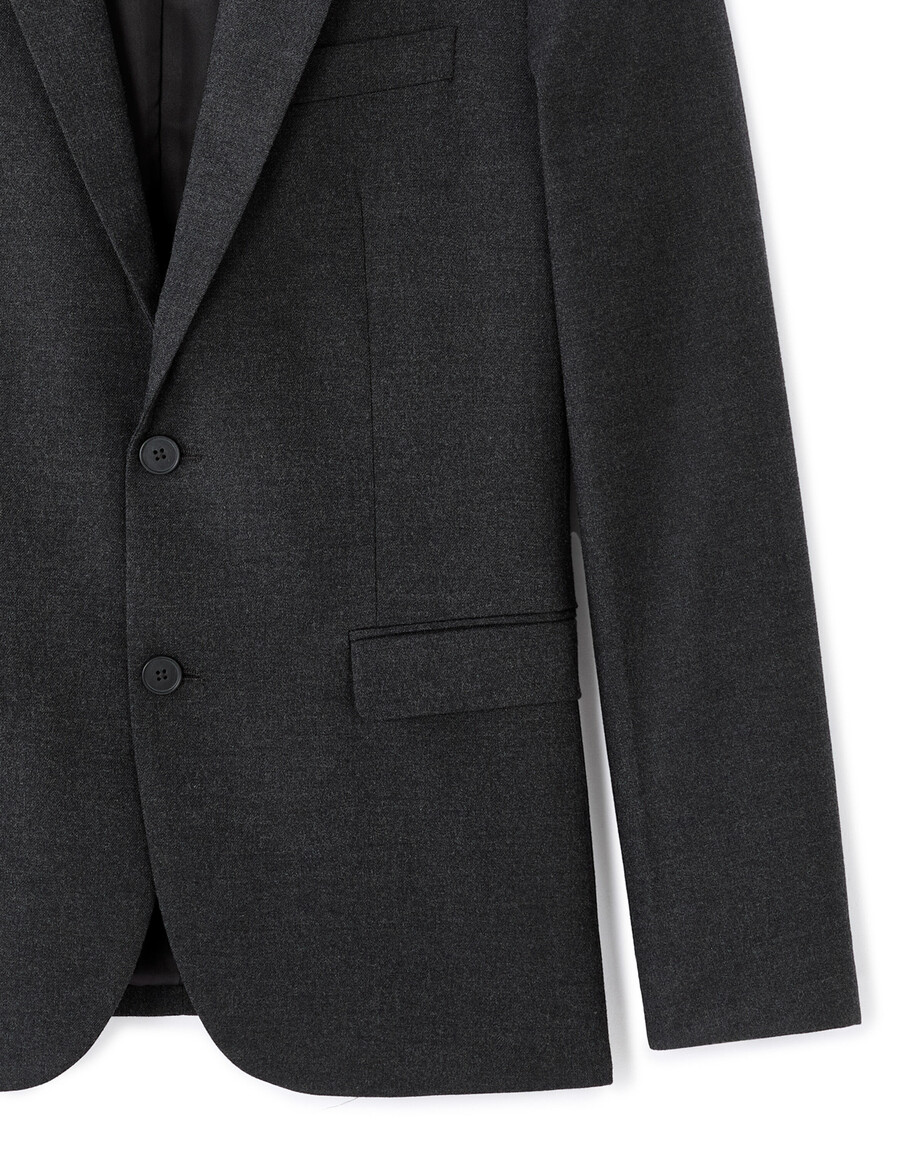 chaqueta de traje de franela de corte entallado