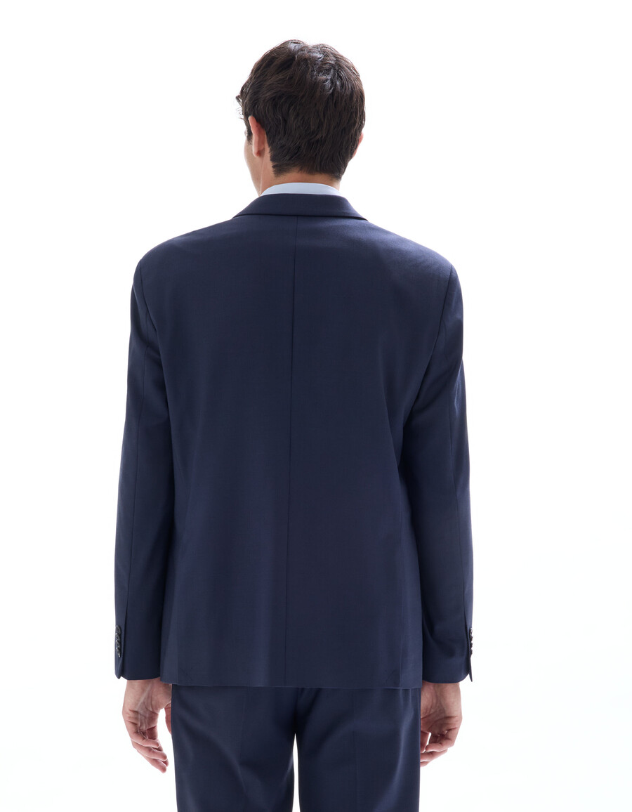 chaqueta de traje de corte regular en mezcla de lana