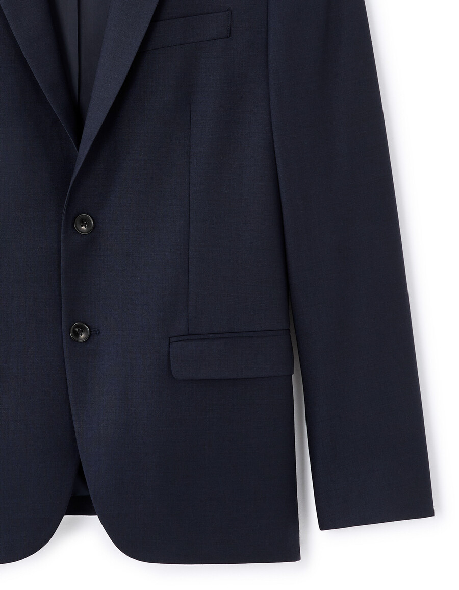 chaqueta de traje de corte regular en mezcla de lana