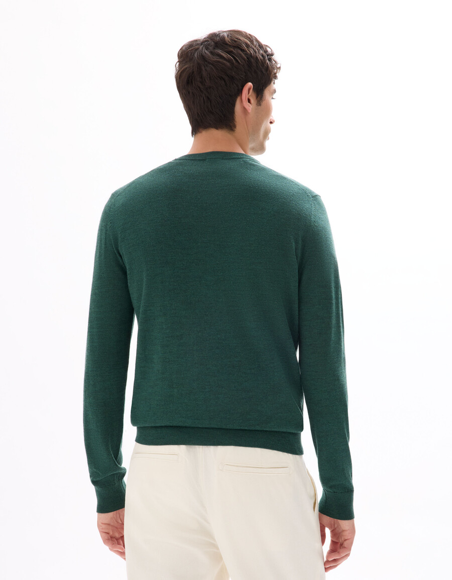 suéter de cuello en v 100 lana merino