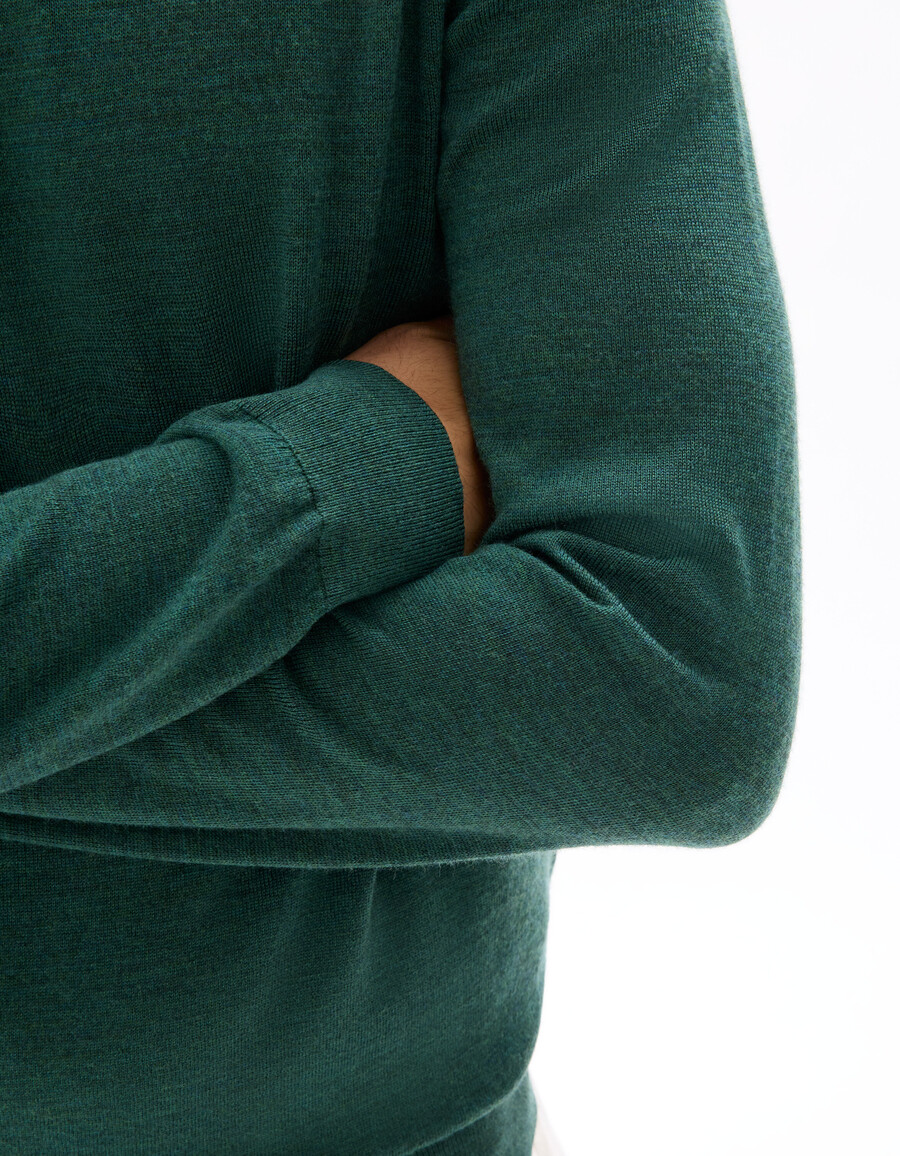 suéter de cuello en v 100 lana merino
