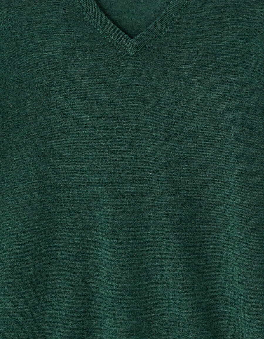 suéter de cuello en v 100 lana merino