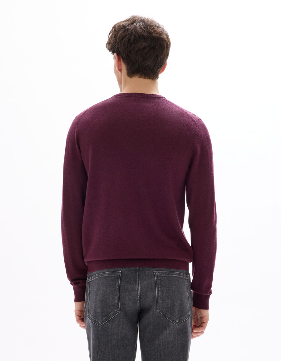 suéter de cuello en v 100 lana merino