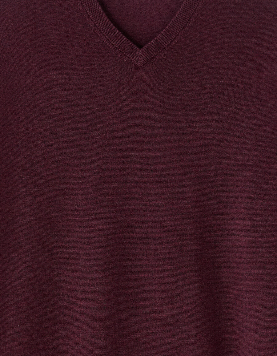 suéter de cuello en v 100 lana merino