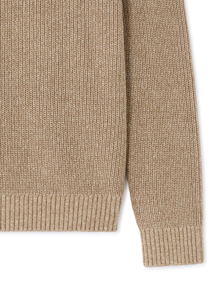 suéter de cuello regular con cremallera 100 algodón