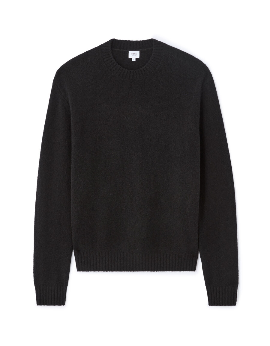 jersey bouclé de mezcla de lana negro