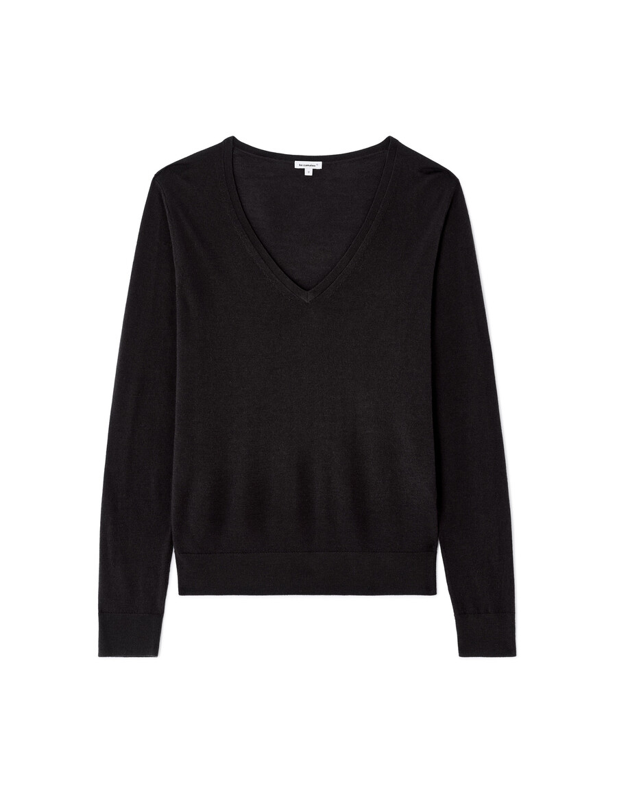 suéter de cuello en v 100 lana merino