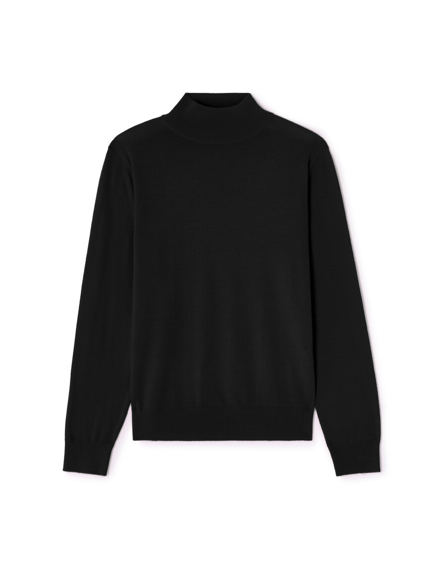 suéter de cuello alto 100 lana merino