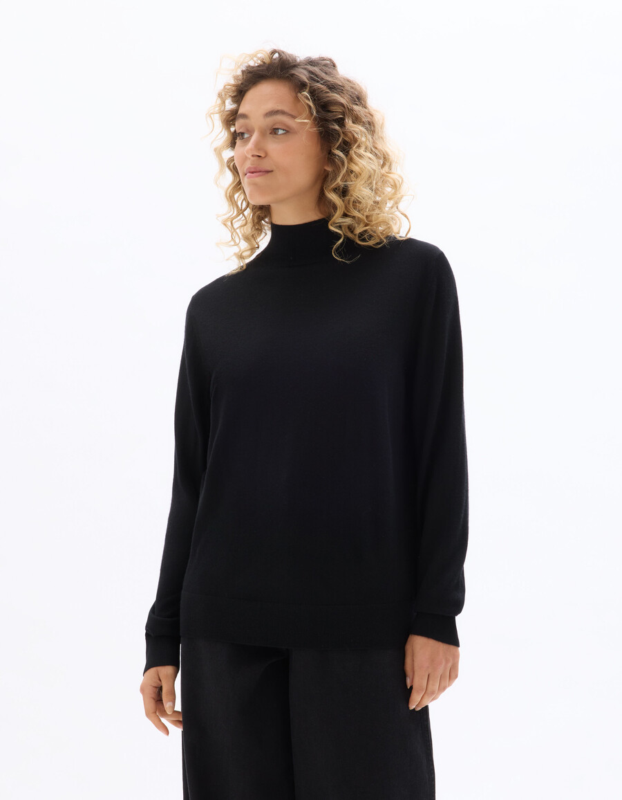 suéter de cuello alto 100 lana merino