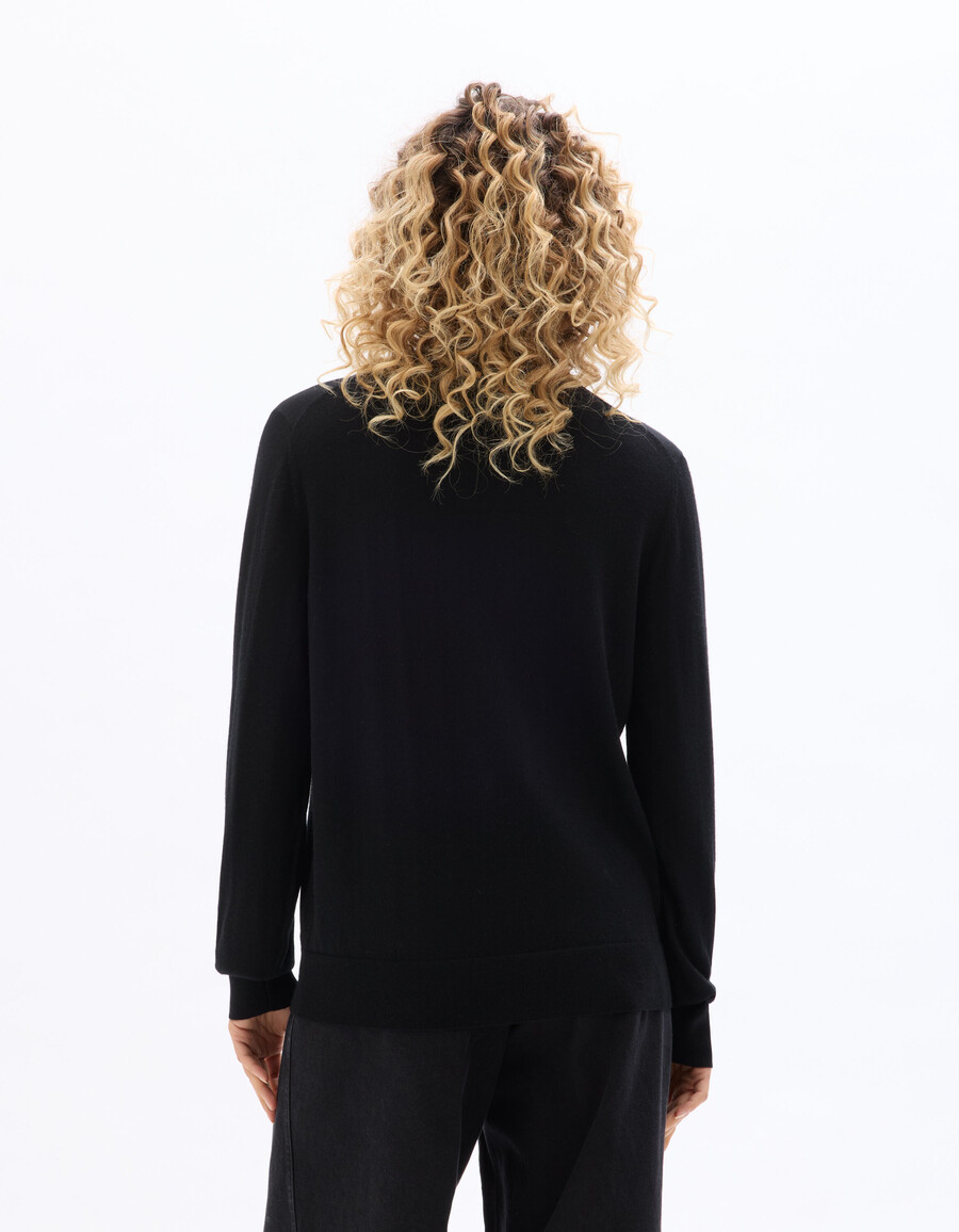 suéter de cuello alto 100 lana merino