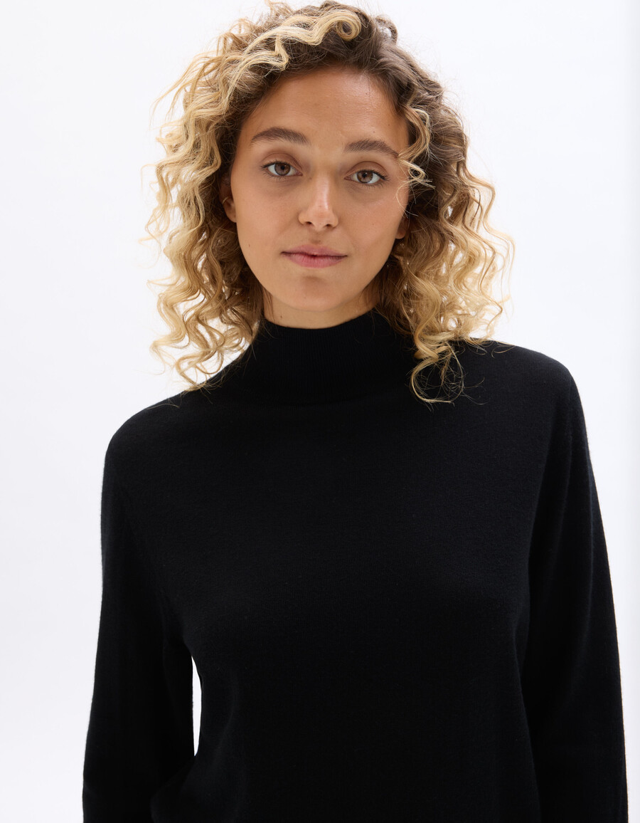 suéter de cuello alto 100 lana merino