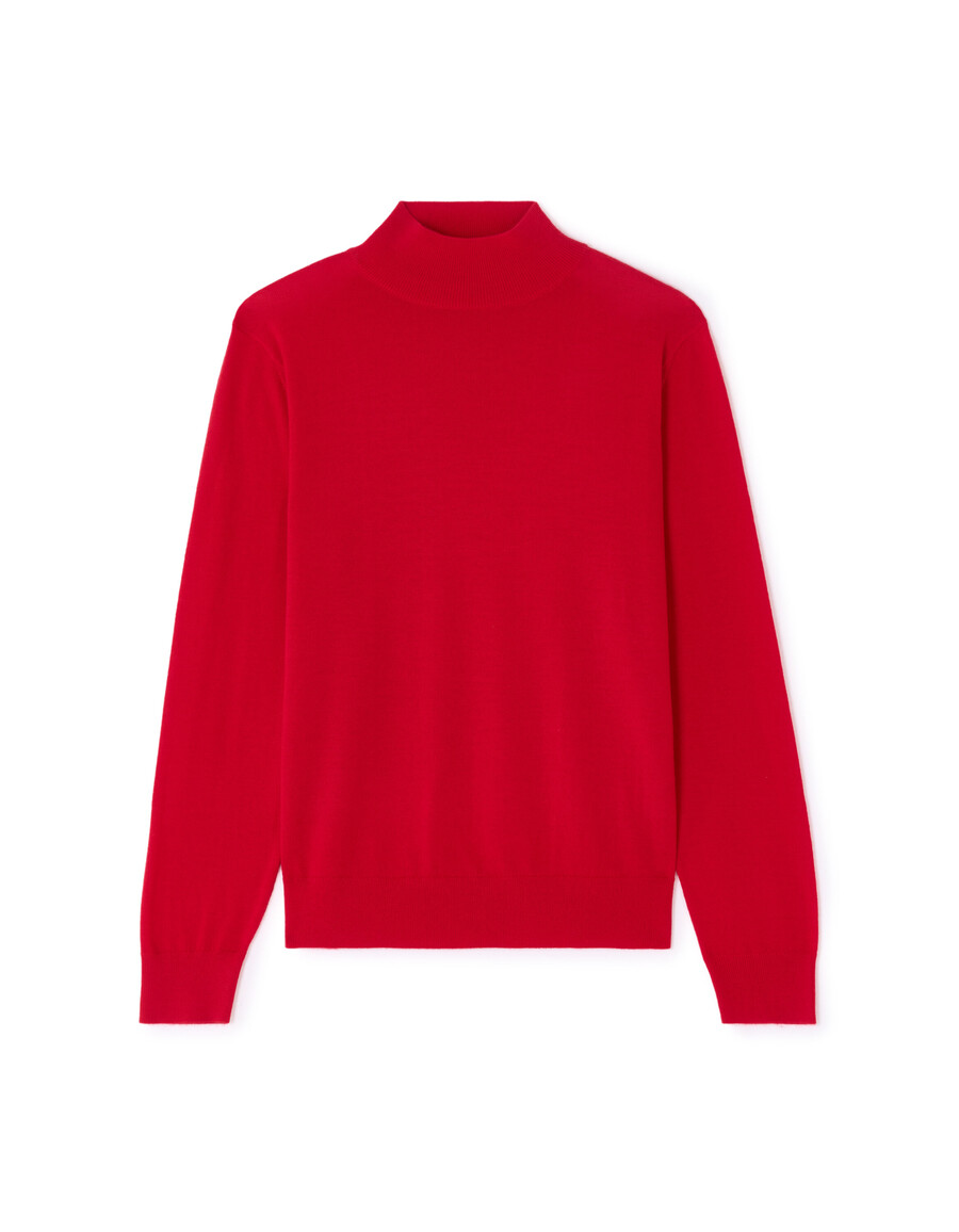 suéter de cuello alto 100 lana merino