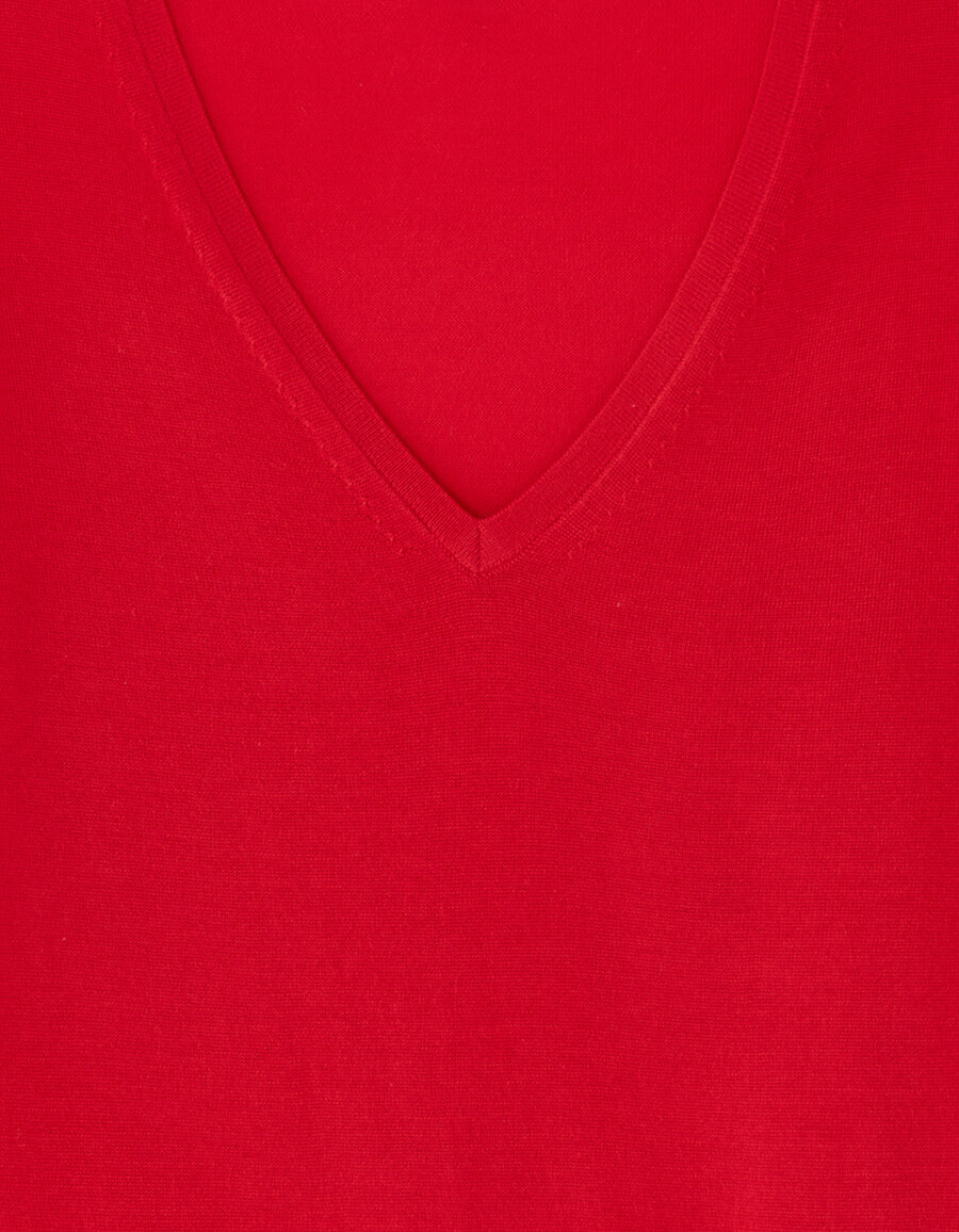 suéter de cuello en v 100 lana merino