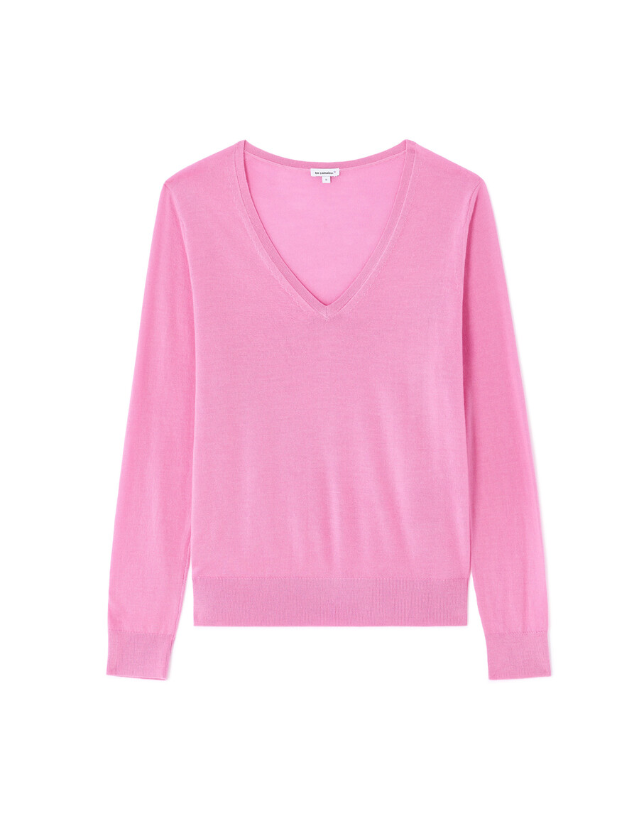 suéter de cuello en v 100 lana merino