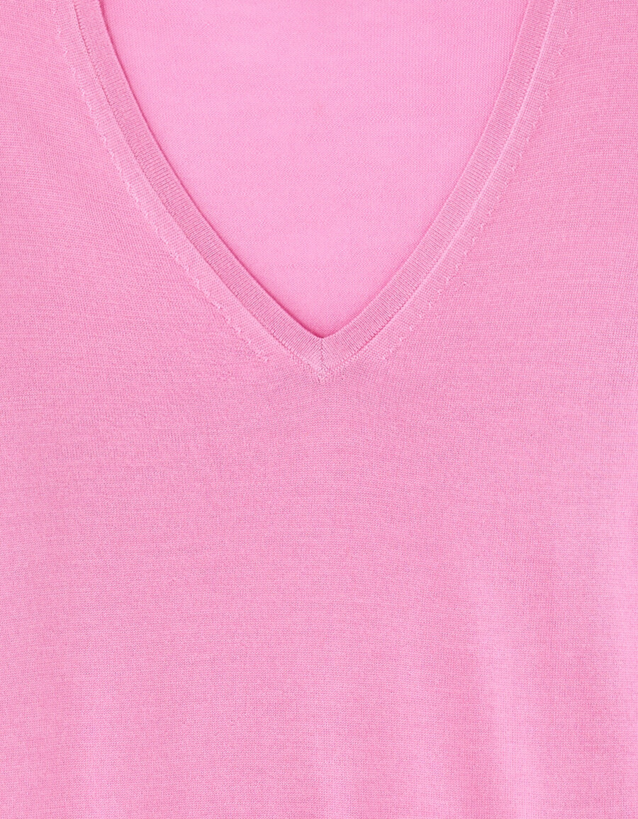 suéter de cuello en v 100 lana merino