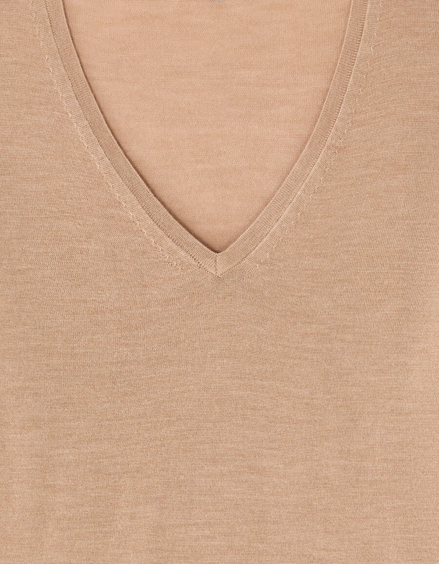 suéter de cuello en v 100 lana merino