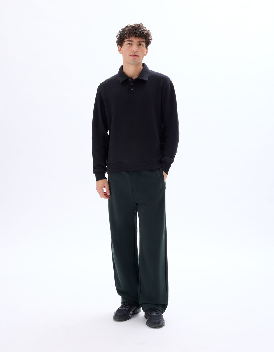 sudadera de cuello polo de corte regular