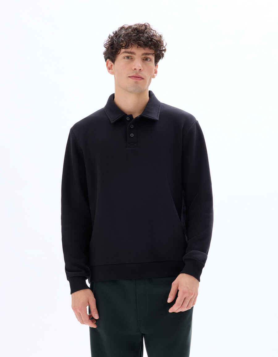 sudadera de cuello polo de corte regular