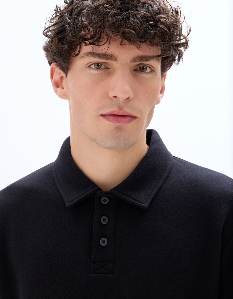sudadera de cuello polo de corte regular