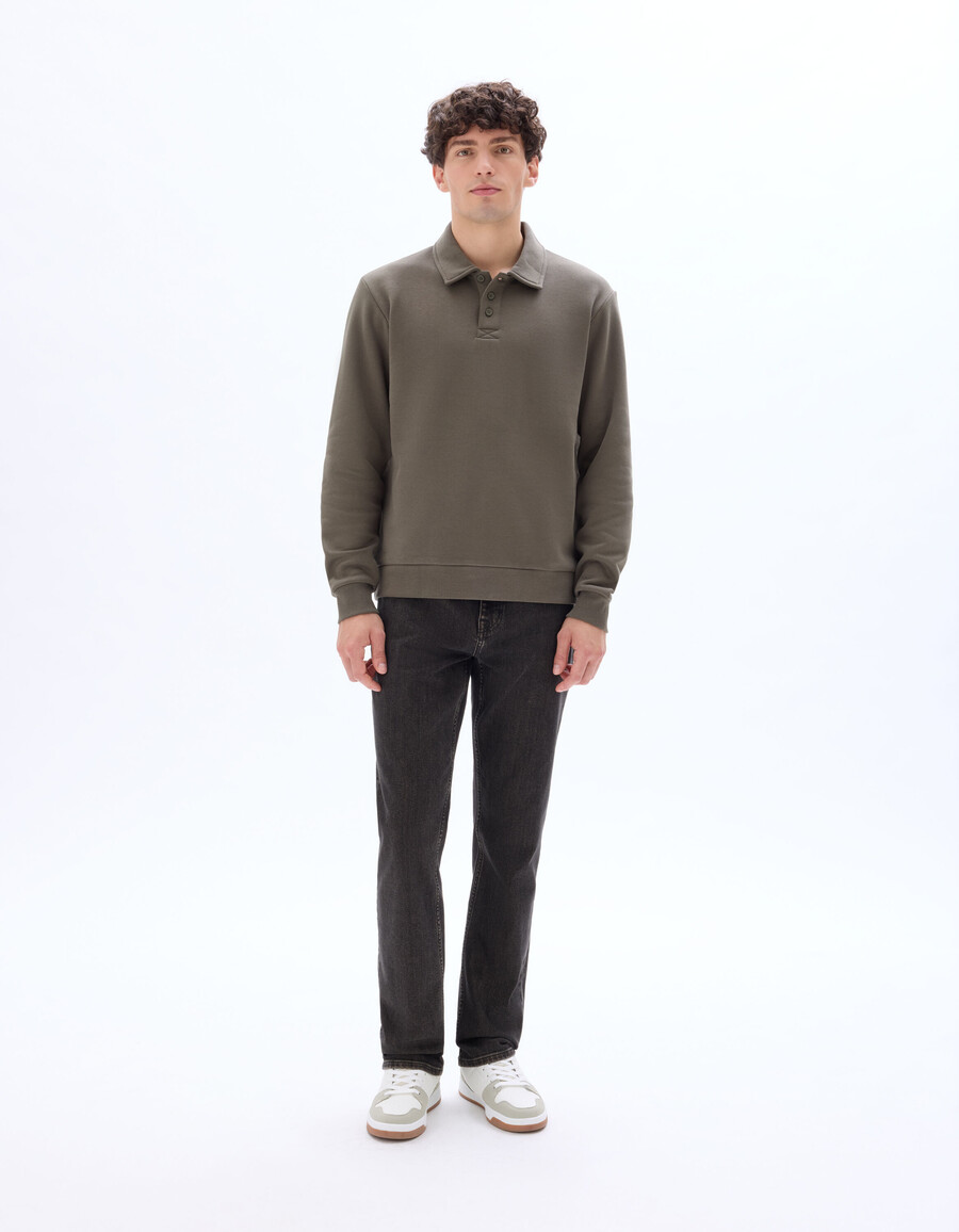 sudadera de cuello polo de corte regular