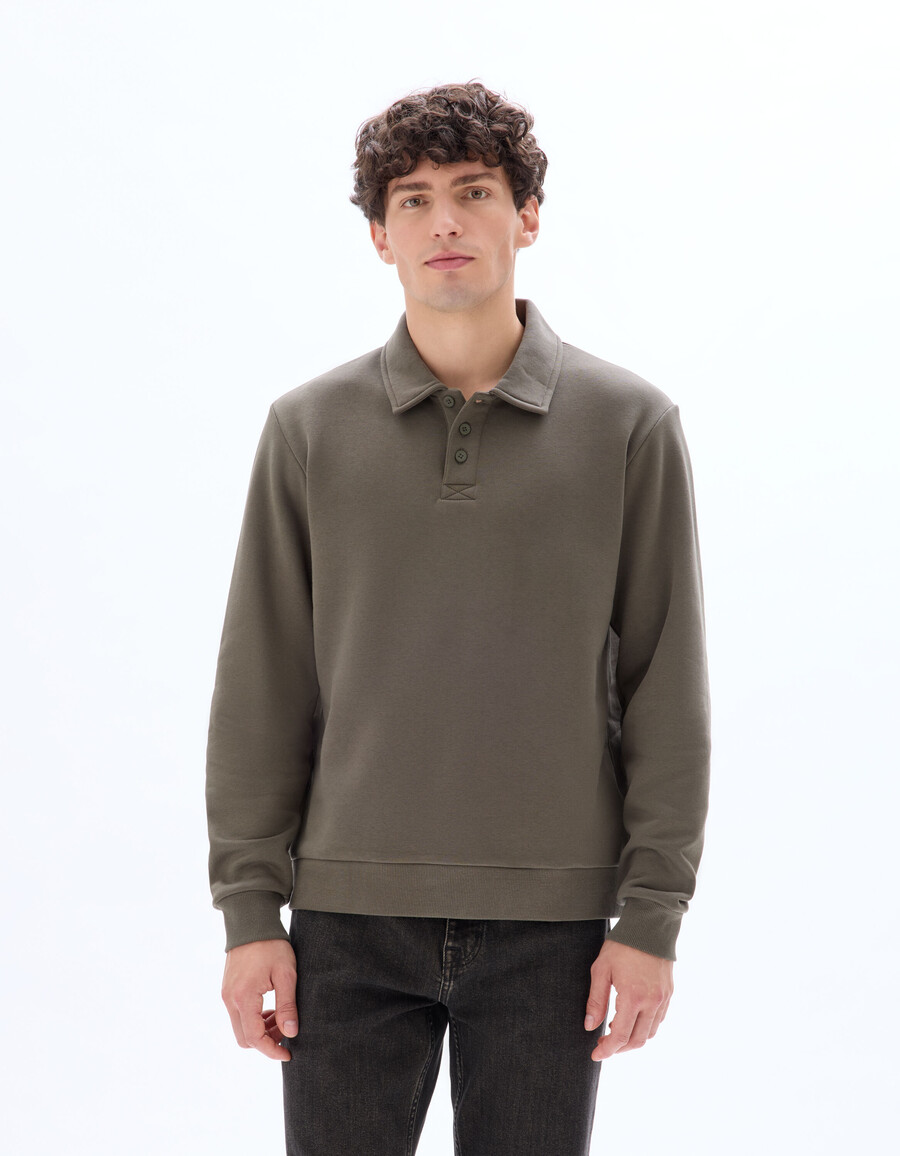 sudadera de cuello polo de corte regular