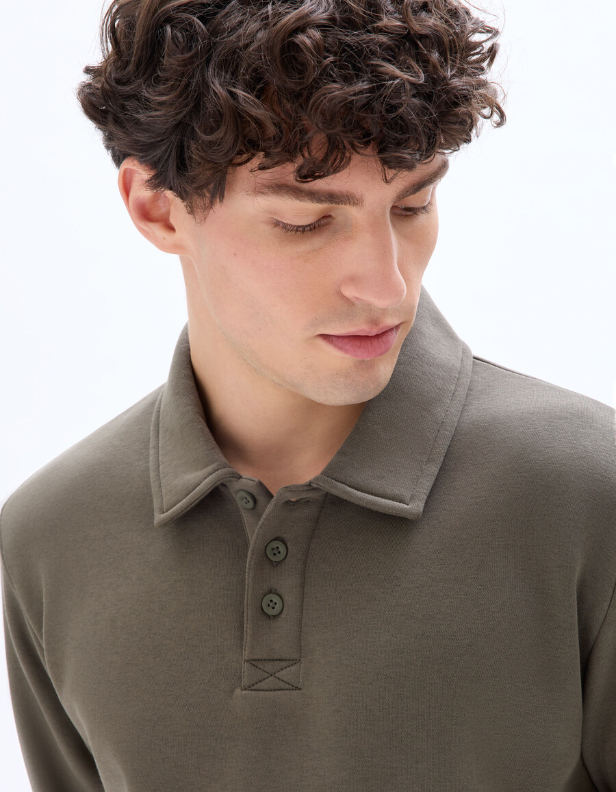 sudadera de cuello polo de corte regular