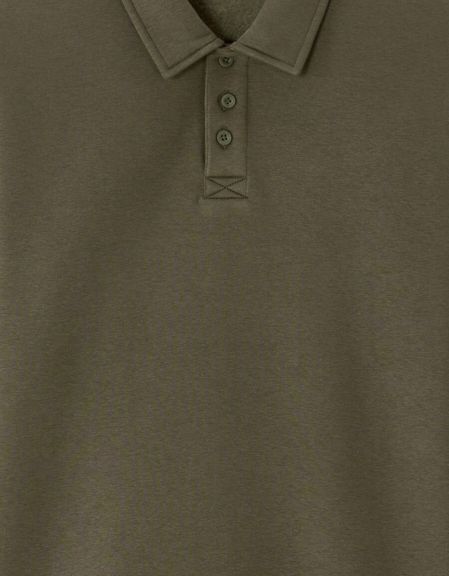 sudadera de cuello polo de corte regular