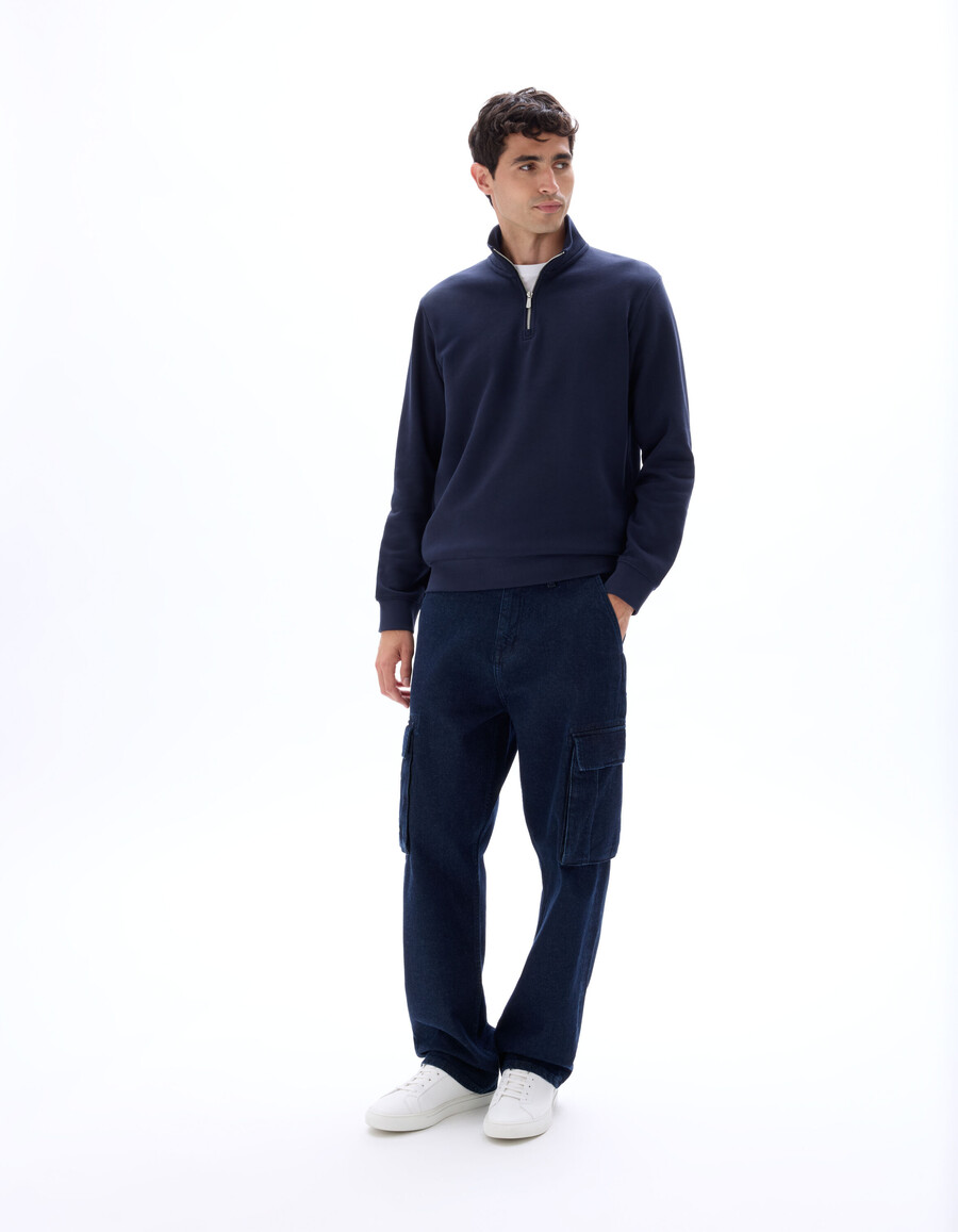 sudadera de cuello camionero de corte regular