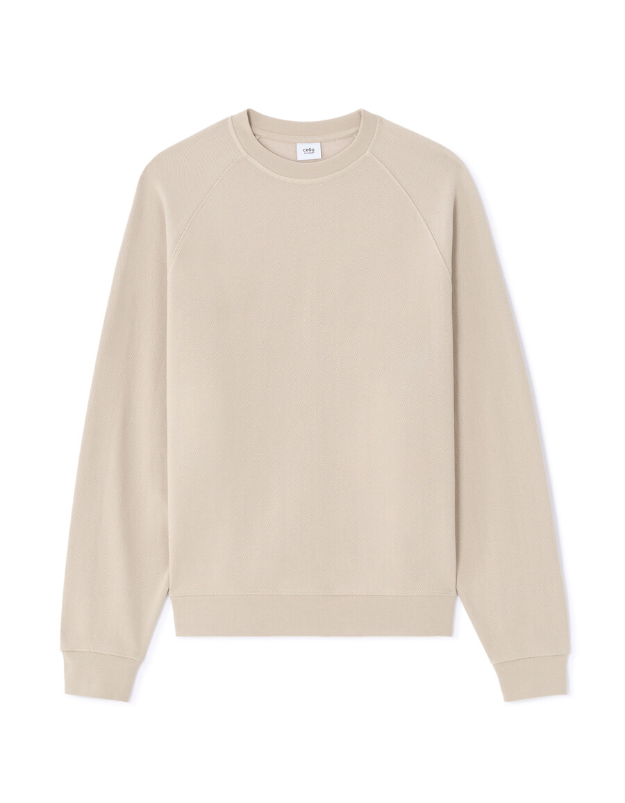 sudadera de cuello redondo de piqué extragrande