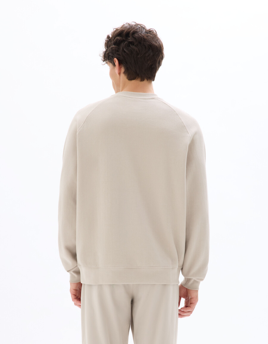 sudadera de cuello redondo de piqué extragrande