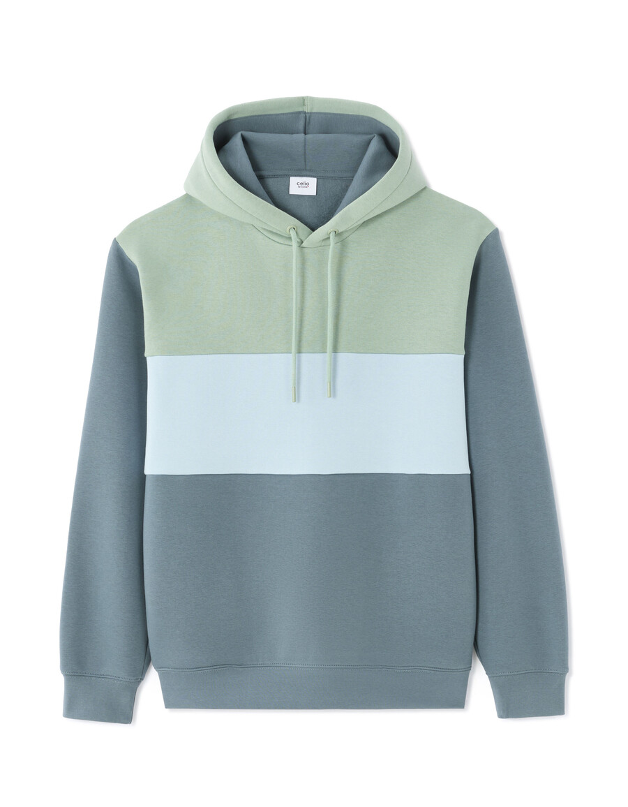 sudadera con capucha y bloques de color de corte regular