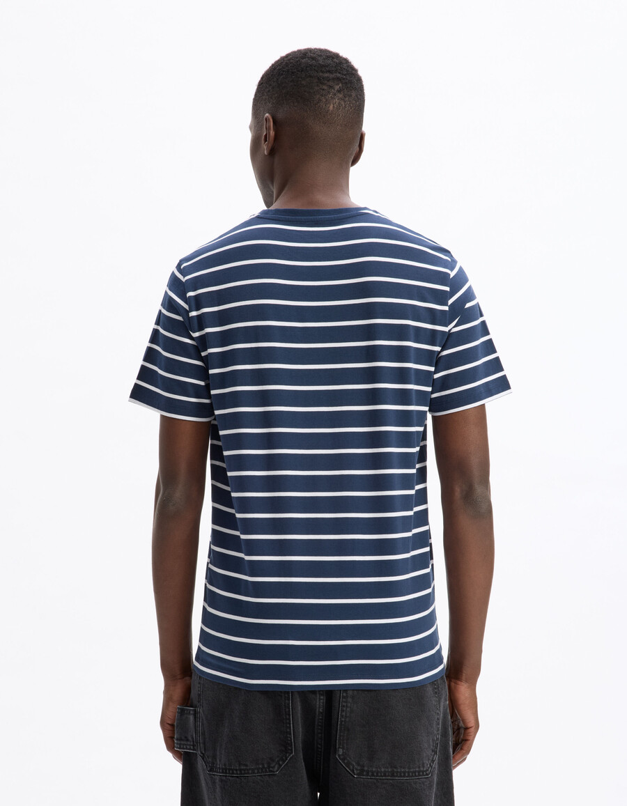 camiseta de rayas rectas 100 algodón