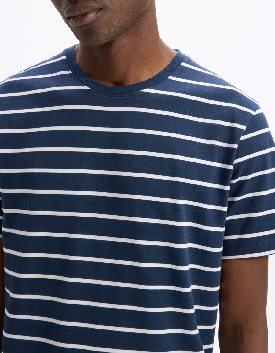 camiseta de rayas rectas 100 algodón