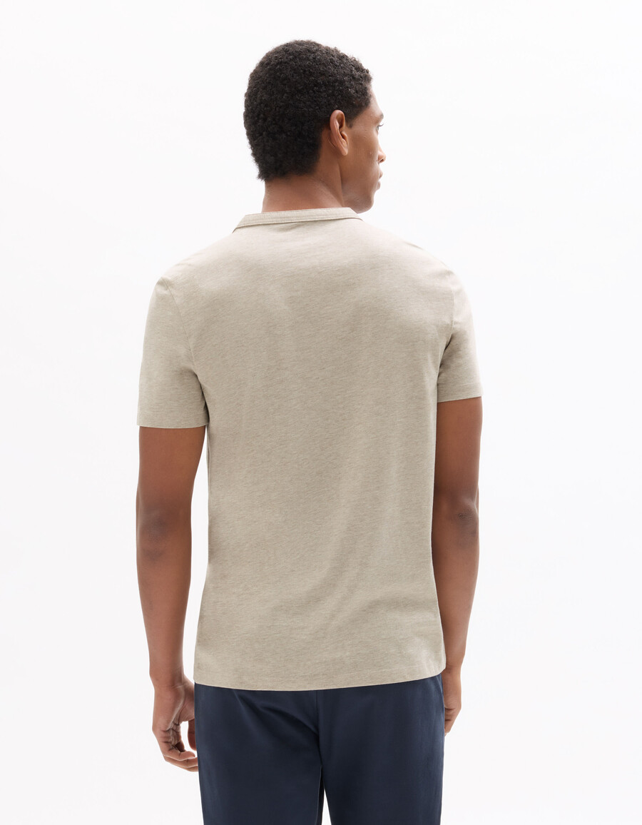 camiseta henley de corte regular mezcla de algodón