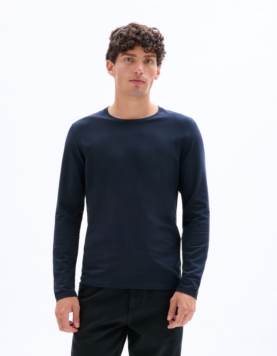 camiseta de manga larga con cuello redondo