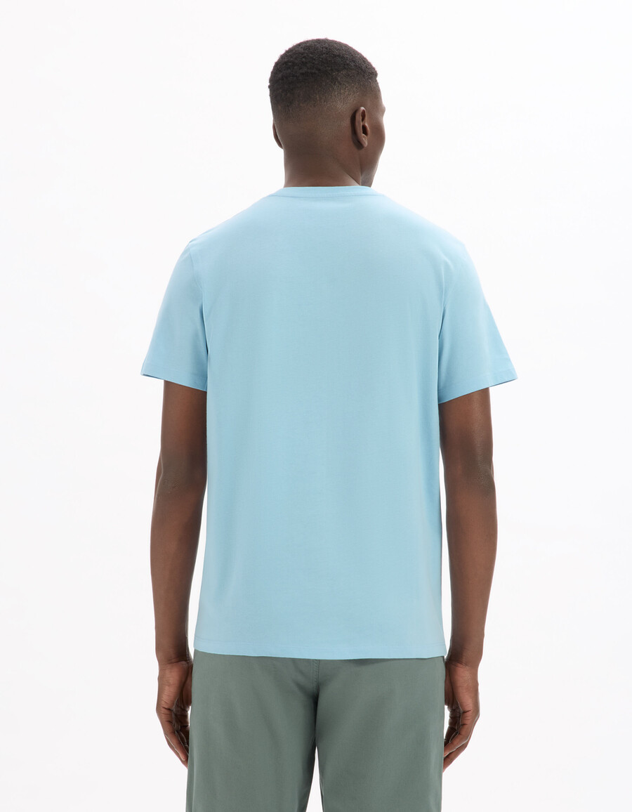 camiseta de cuello redondo de corte regular 100 algodón estampado asiático