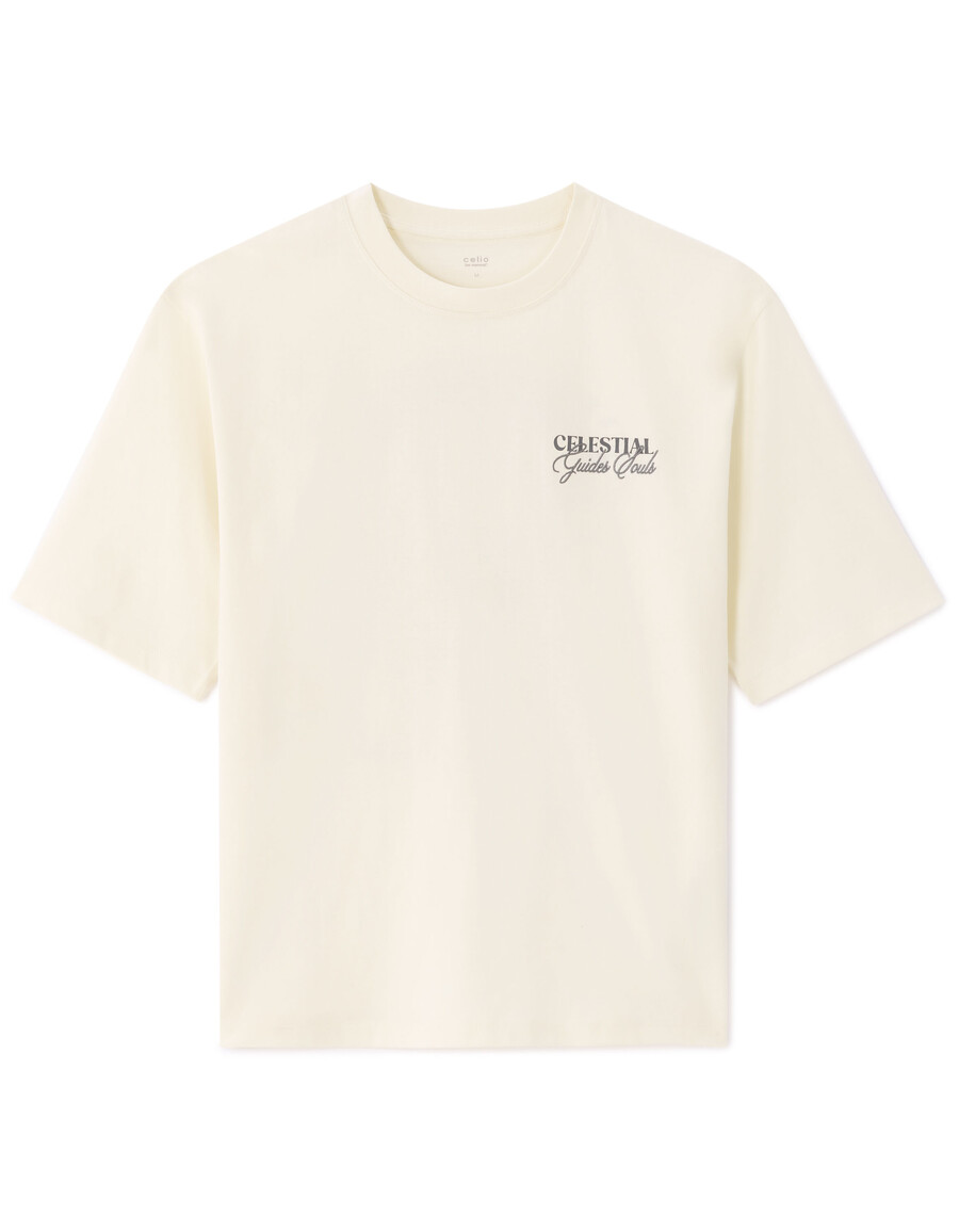 camiseta de cuello redondo extragrande 100 algodón estampado de astros