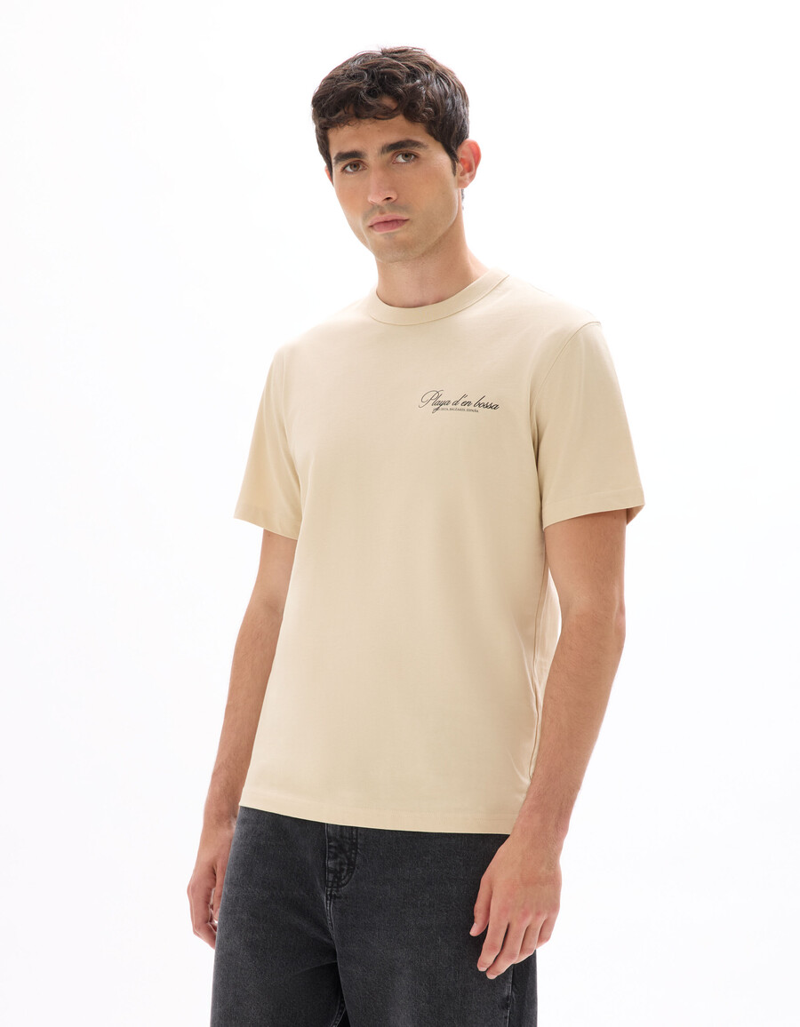 camiseta de cuello redondo 100 algodón estampado urbano